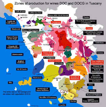 DOC and DOCG wines of Tuscany